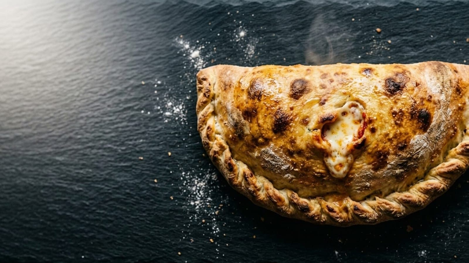 Calzone, made with pizza dough