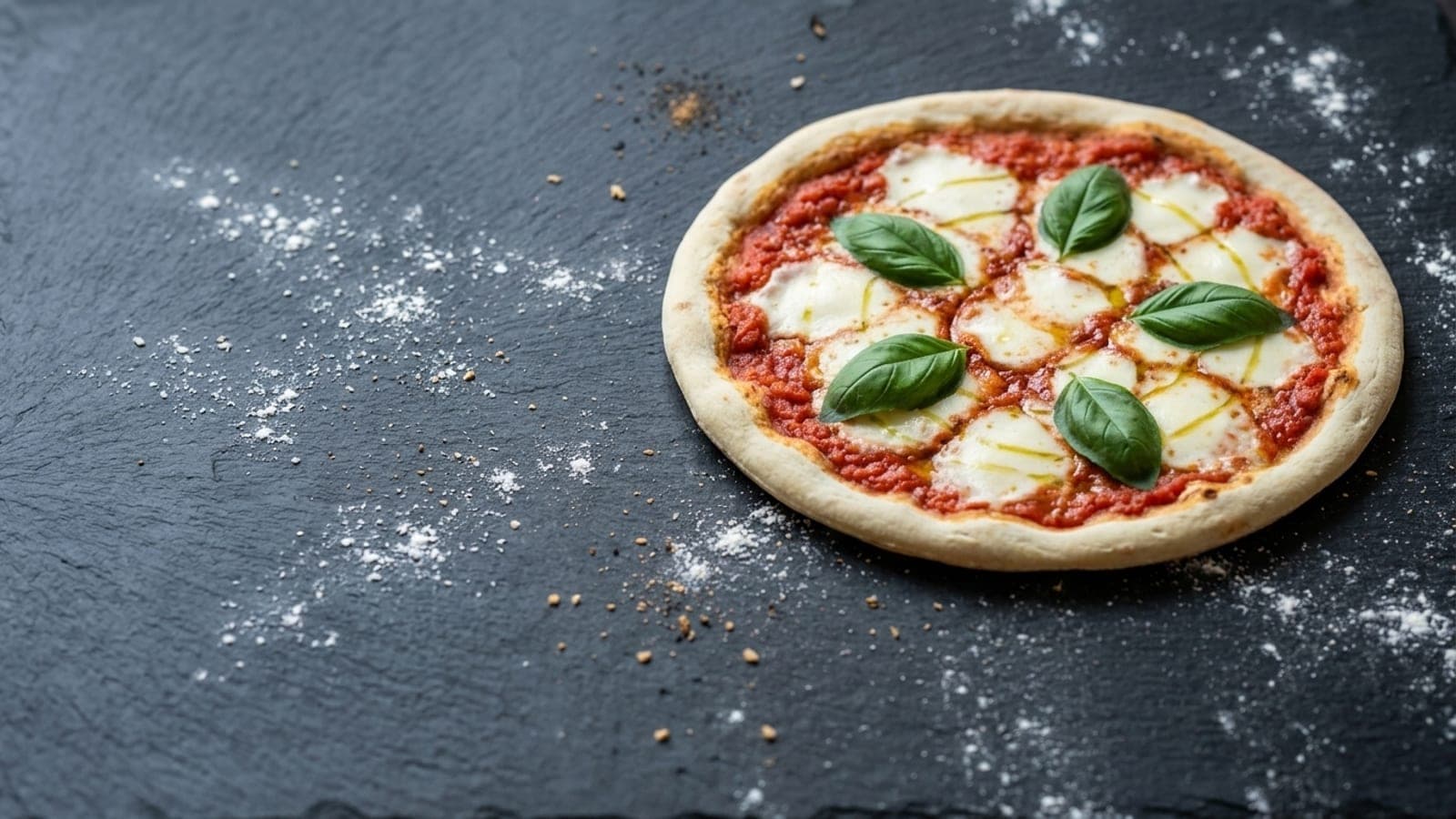 No oven spring — the pizza bakes flat