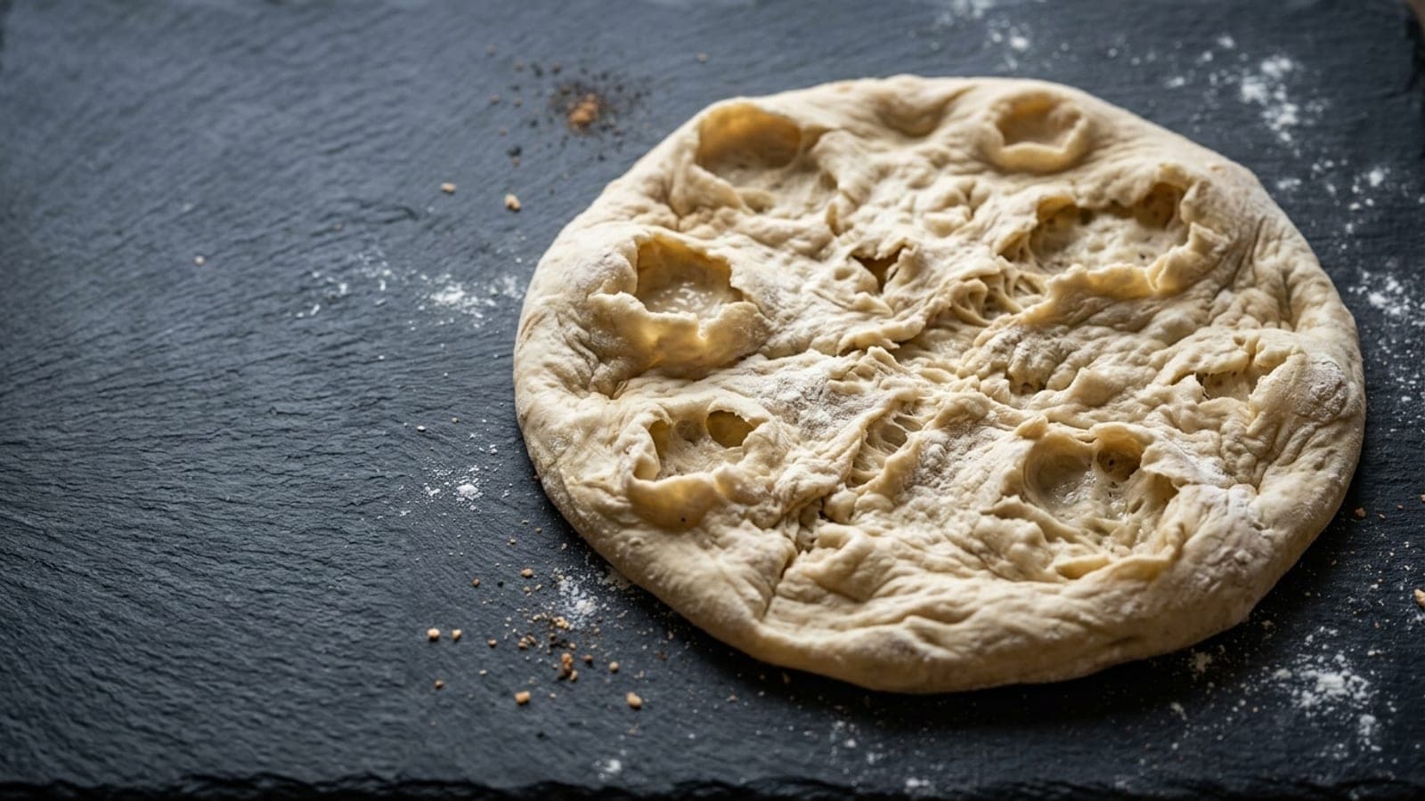 Overproofed or collapsed dough