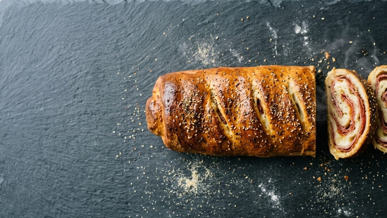 Stromboli, made with pizza dough